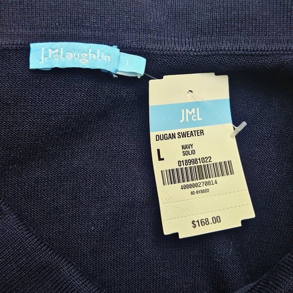 J. McLaughlin Men's Dugan Sweater – Size Large (NWT) – Navy Blue - Picture 2 of 4